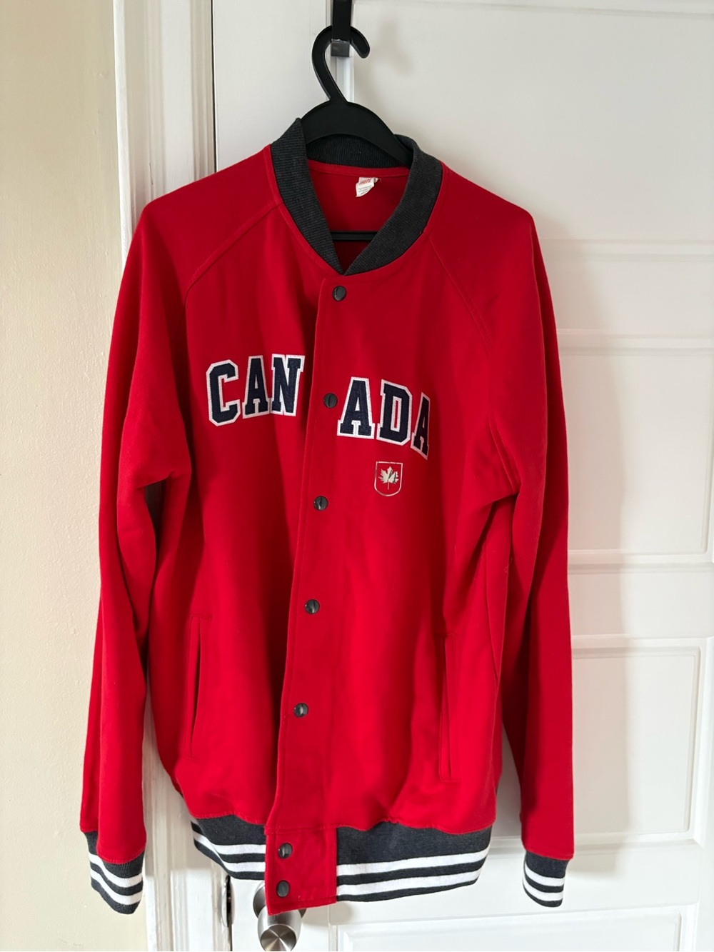Red 'Canada' Letterman-Style Jacket